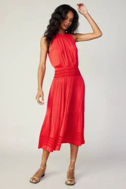 Halter Smocked Midi Dress
