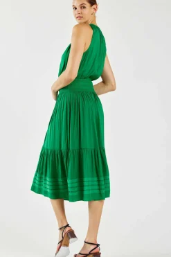 Halter Smocked Midi Dress