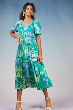 Hana Botanical Midi Dress