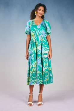 Hana Botanical Midi Dress