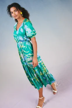 Hana Botanical Midi Dress