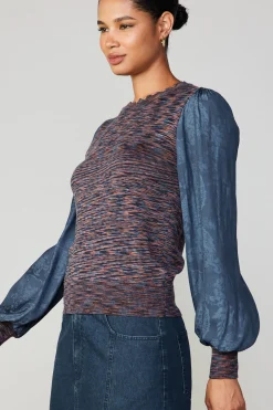 Heather Contrast Sweater Top