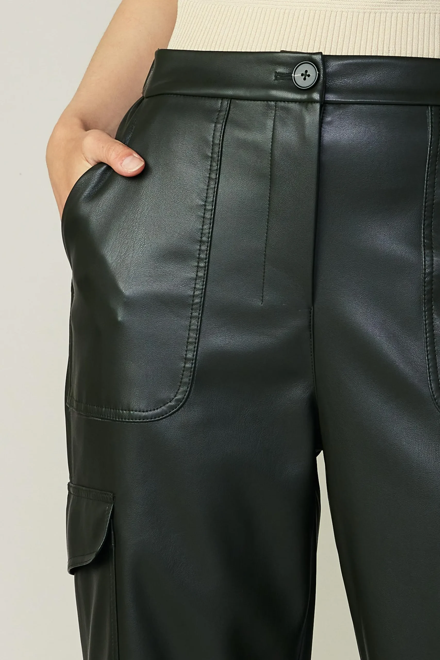 High Rise Leather Trousers