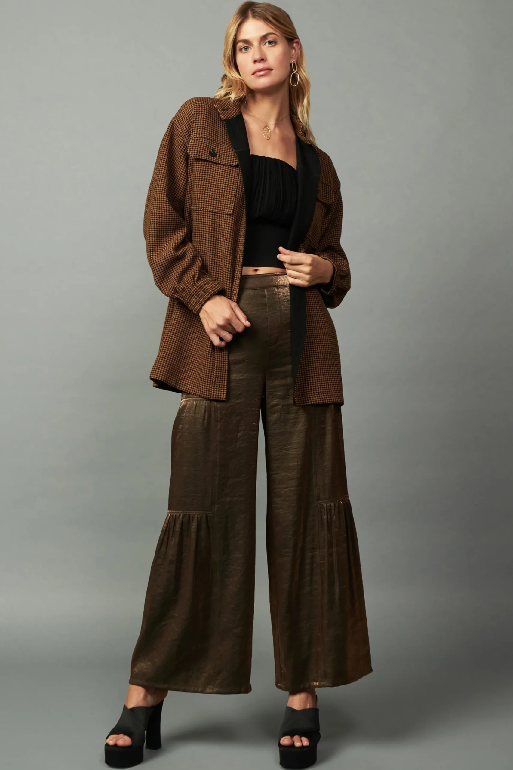 Houndstooth Oversized Jacket