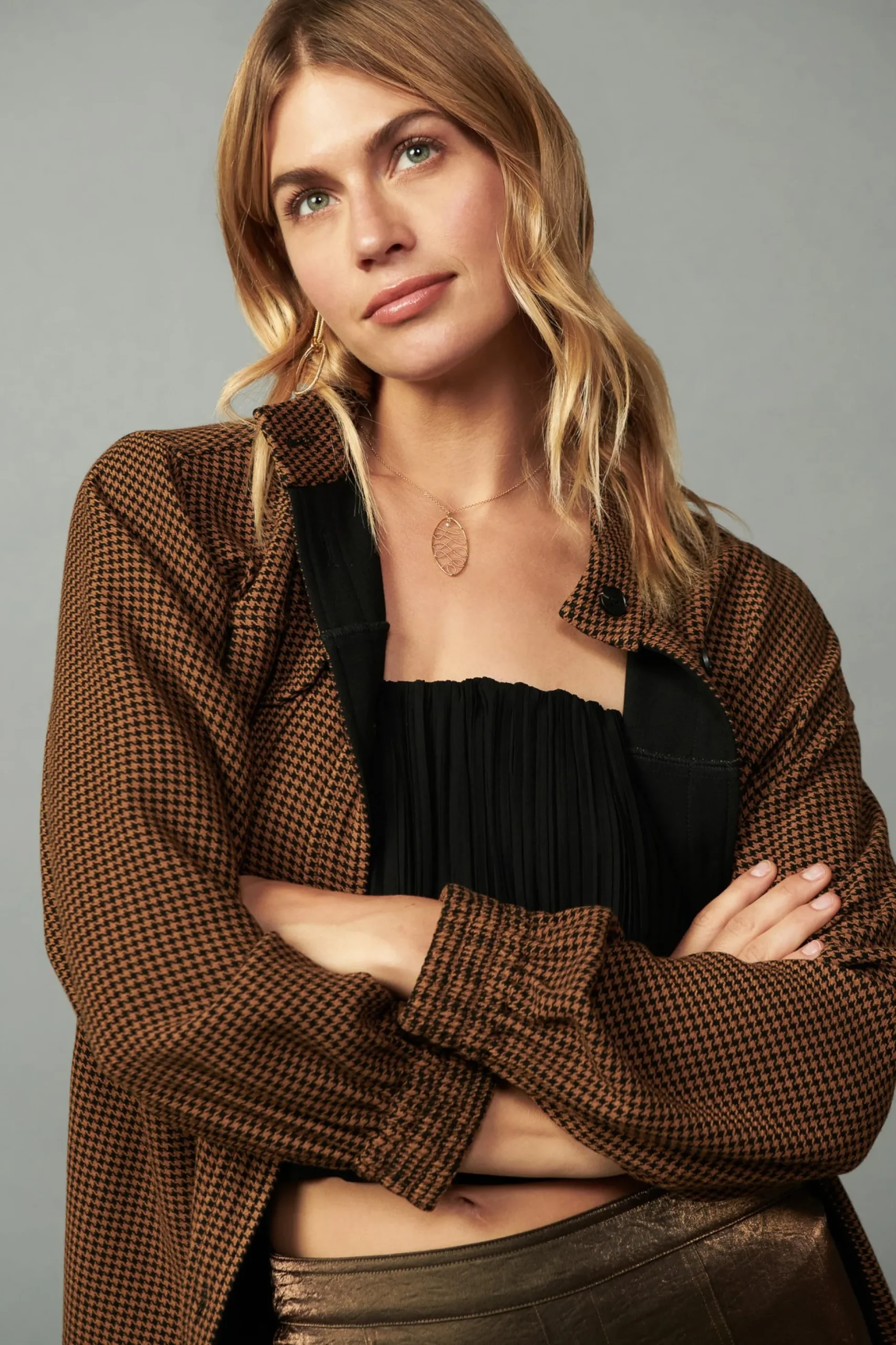 Houndstooth Oversized Jacket