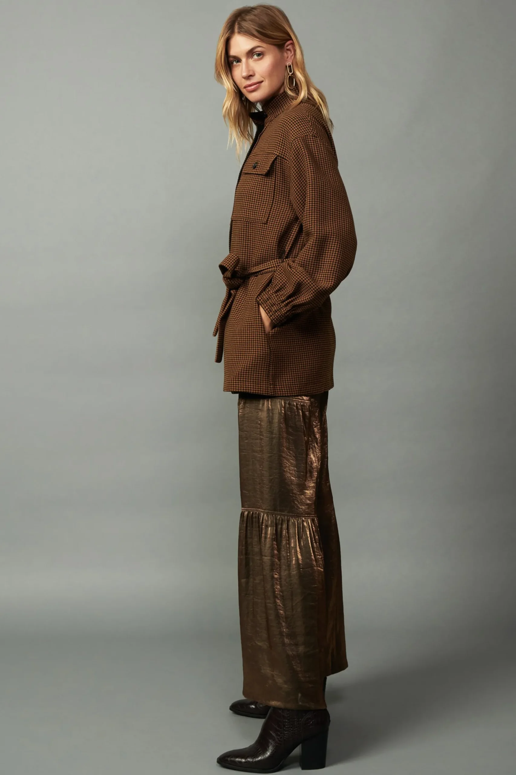 Houndstooth Oversized Jacket