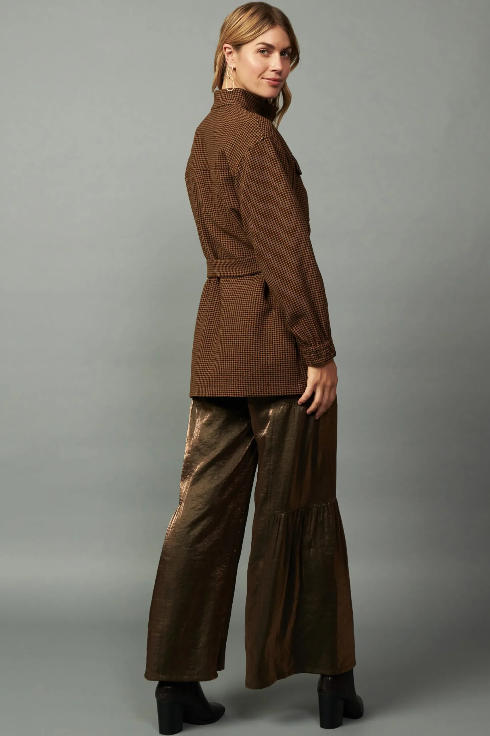 Houndstooth Oversized Jacket