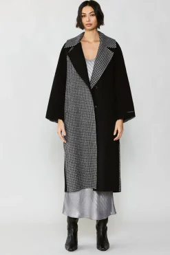 Houndstooth Oversized Wool Coat