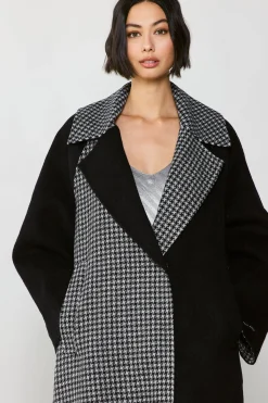 Houndstooth Oversized Wool Coat