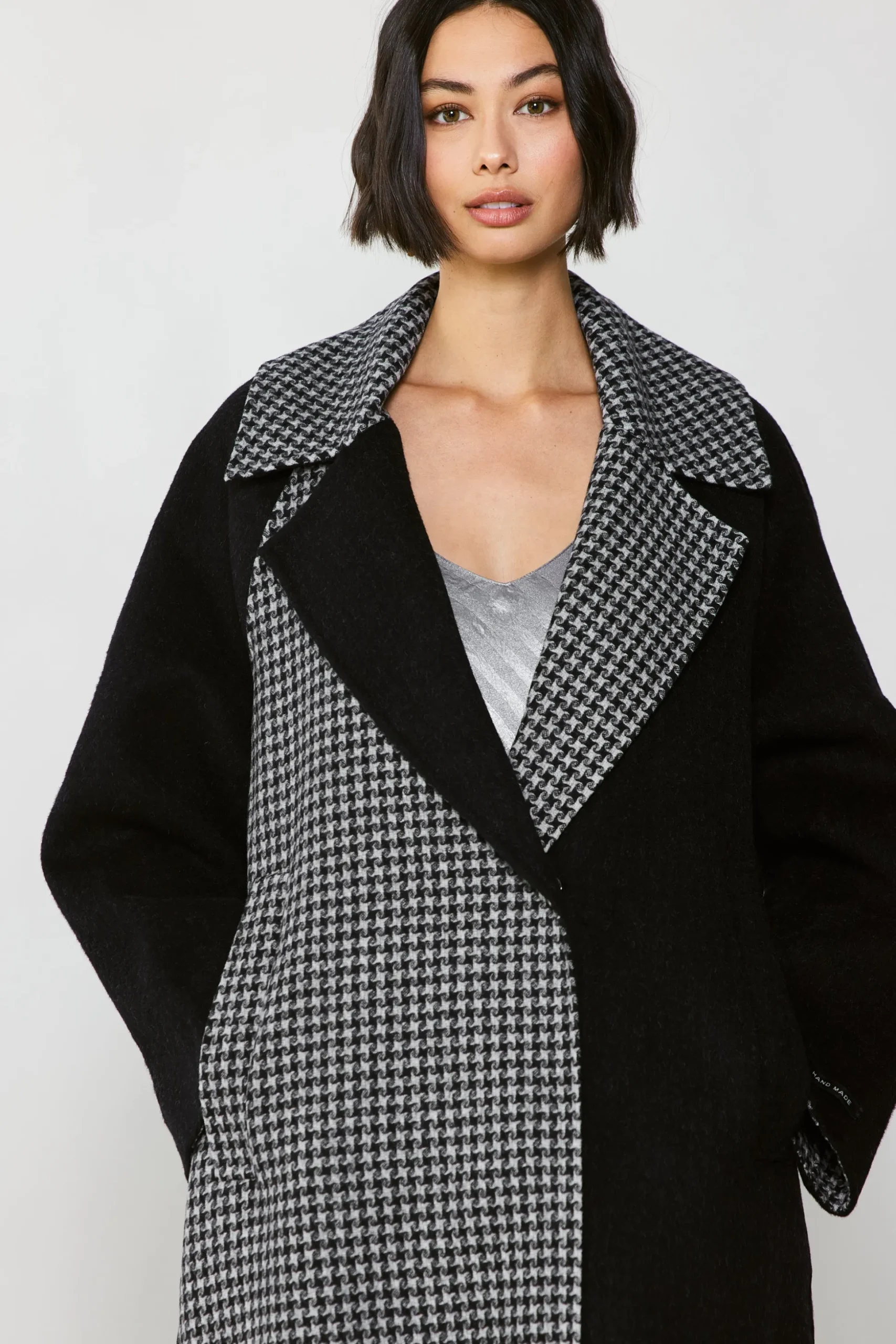 Houndstooth Oversized Wool Coat