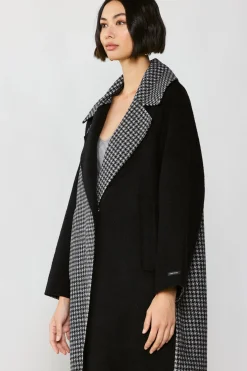 Houndstooth Oversized Wool Coat