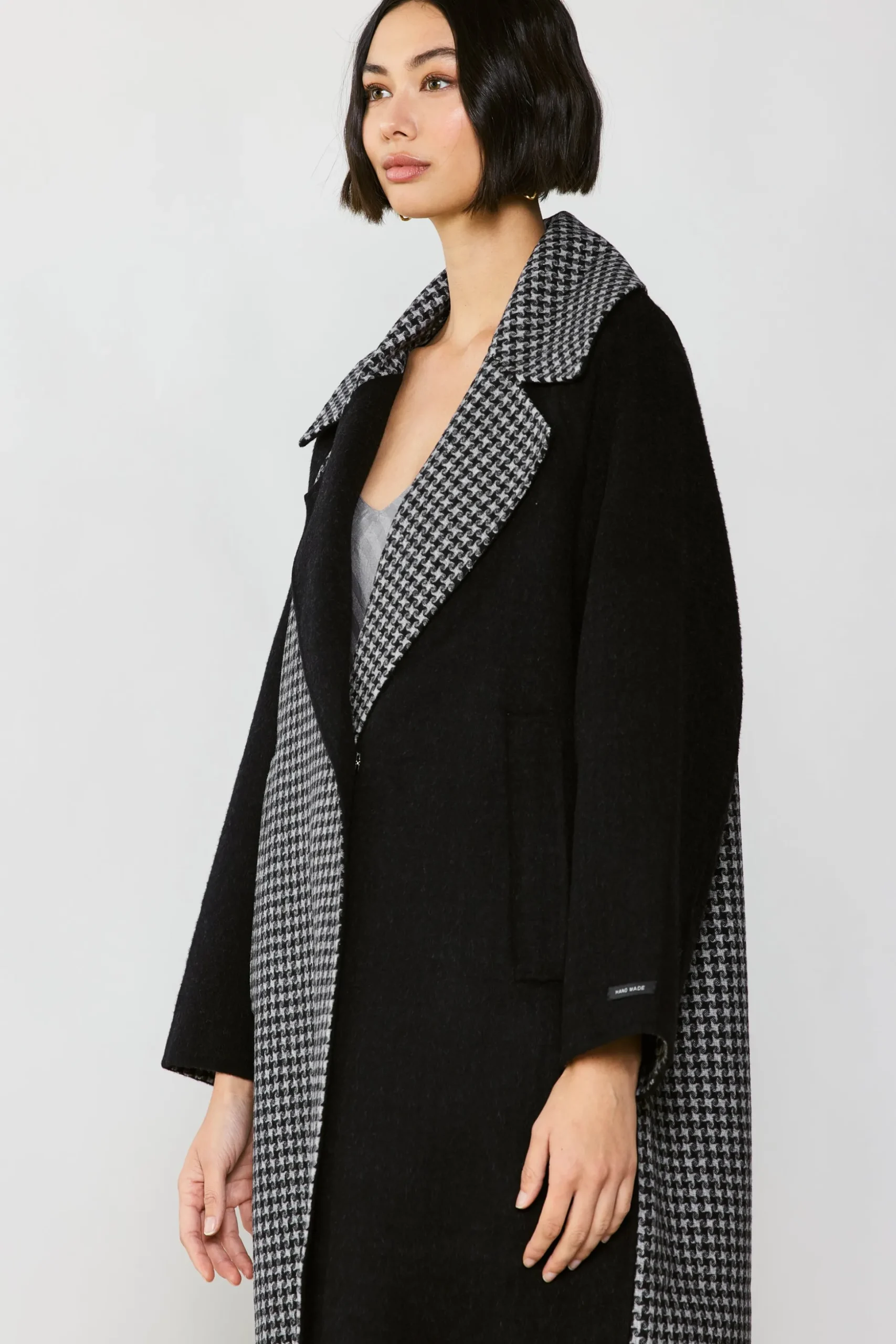 Houndstooth Oversized Wool Coat