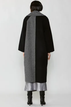 Houndstooth Oversized Wool Coat
