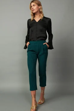 Houndstooth Patterned Straight Pants