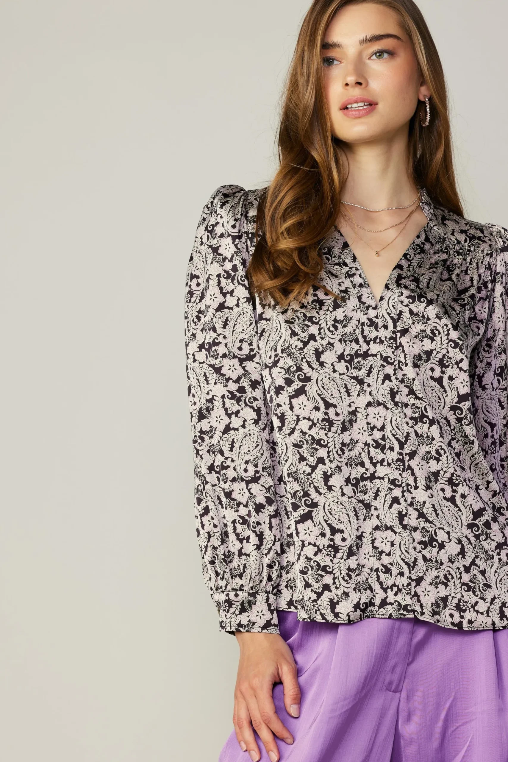 Jacquard Paisley Blouse