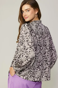 Jacquard Paisley Blouse
