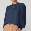 Jacquard Ruffled Neck Blouse