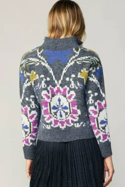 Jacquard Zip Sweater