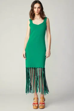 Knit Fringe Hem Dress