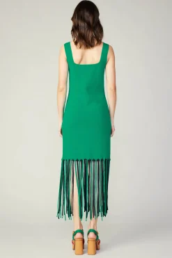 Knit Fringe Hem Dress
