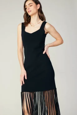 Knit Fringe Hem Dress
