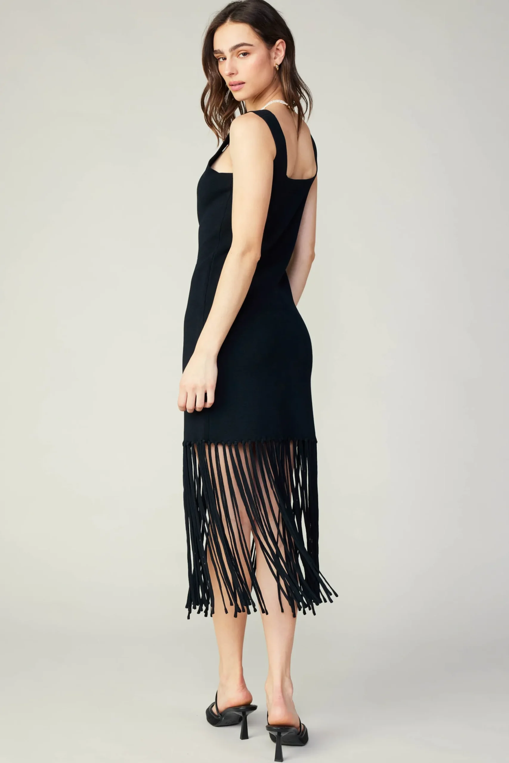 Knit Fringe Hem Dress