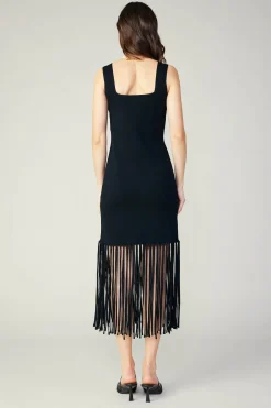 Knit Fringe Hem Dress