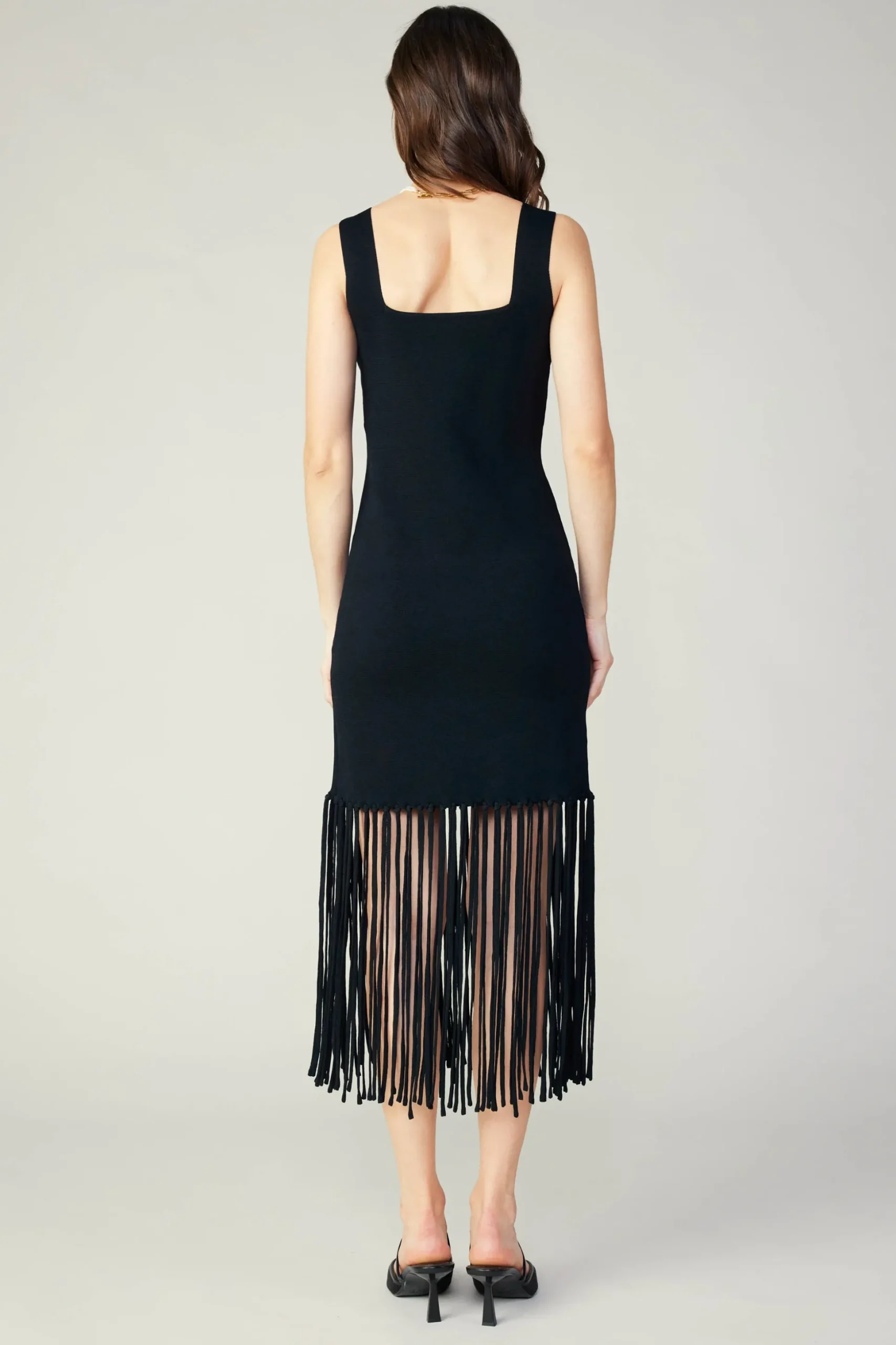 Knit Fringe Hem Dress