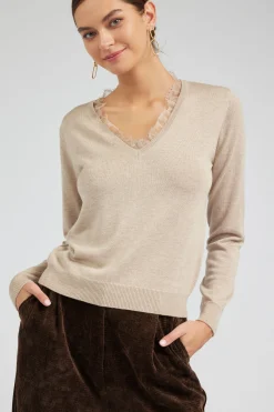 Lace Detail Sweater Top