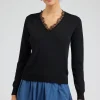 Lace Detail Sweater Top