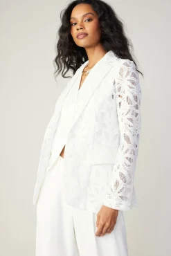 Lace Single Breasted Blazer