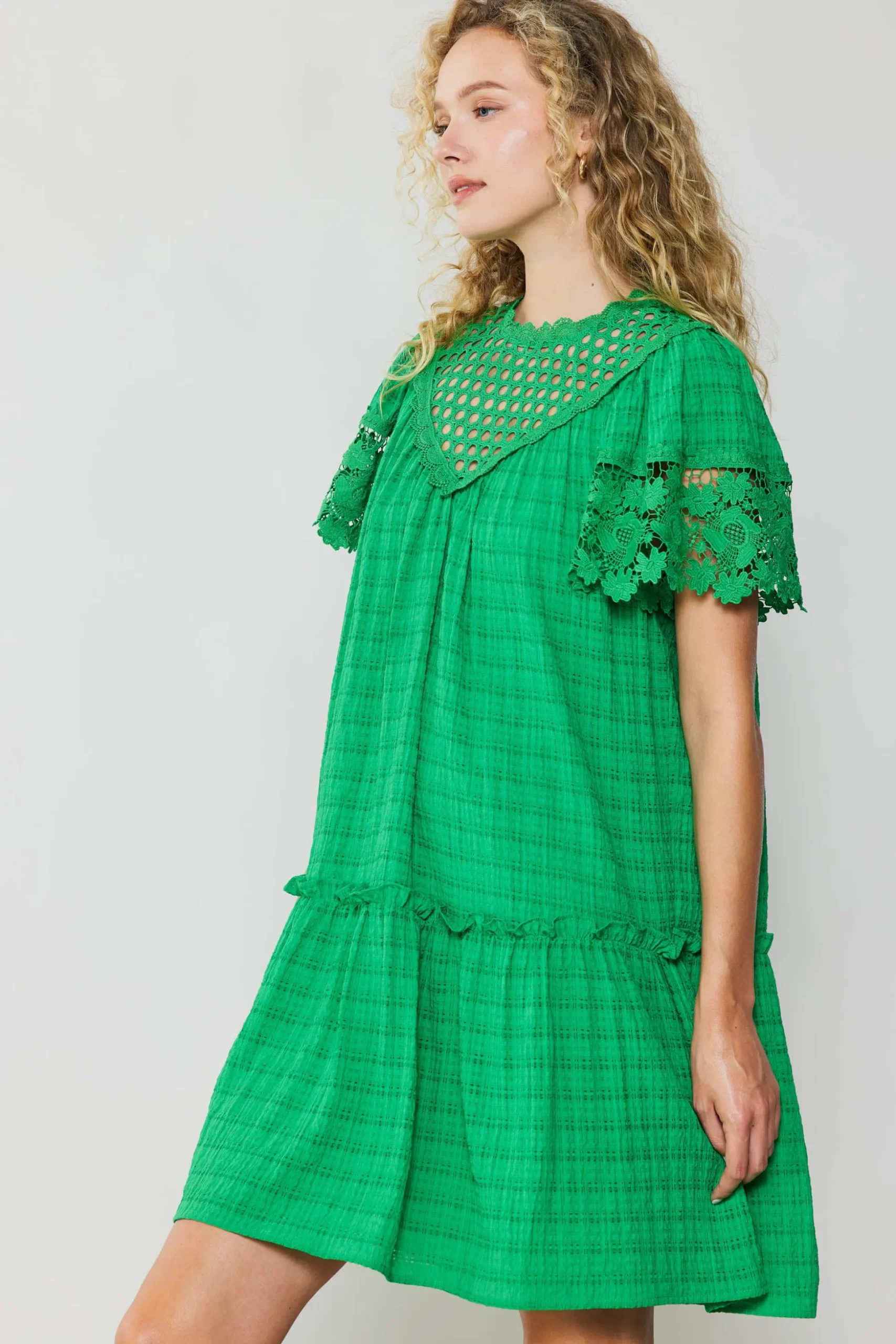 Lace Sleeve Mini Dress