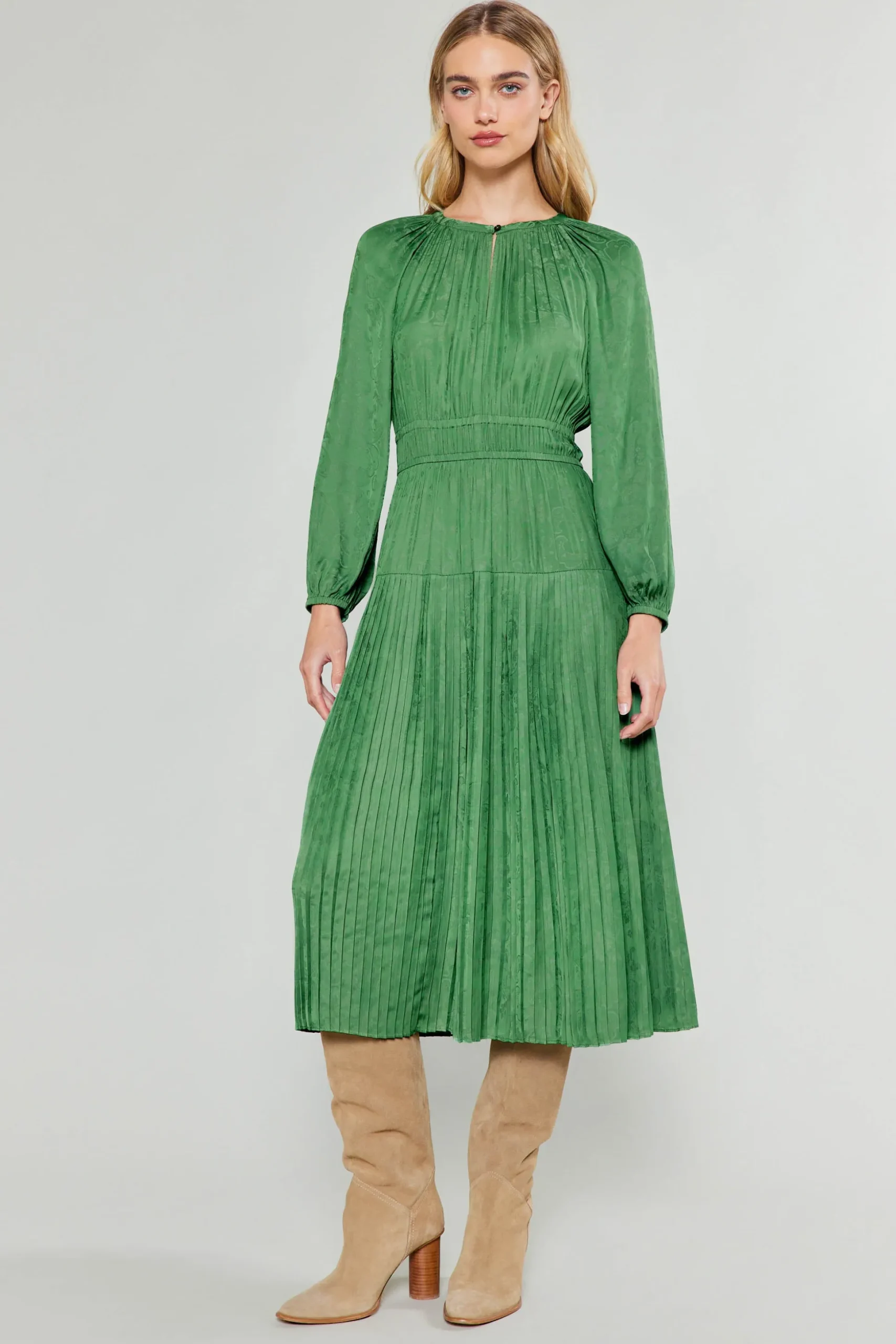 Laraline Paisley Jacquard Midi Dress