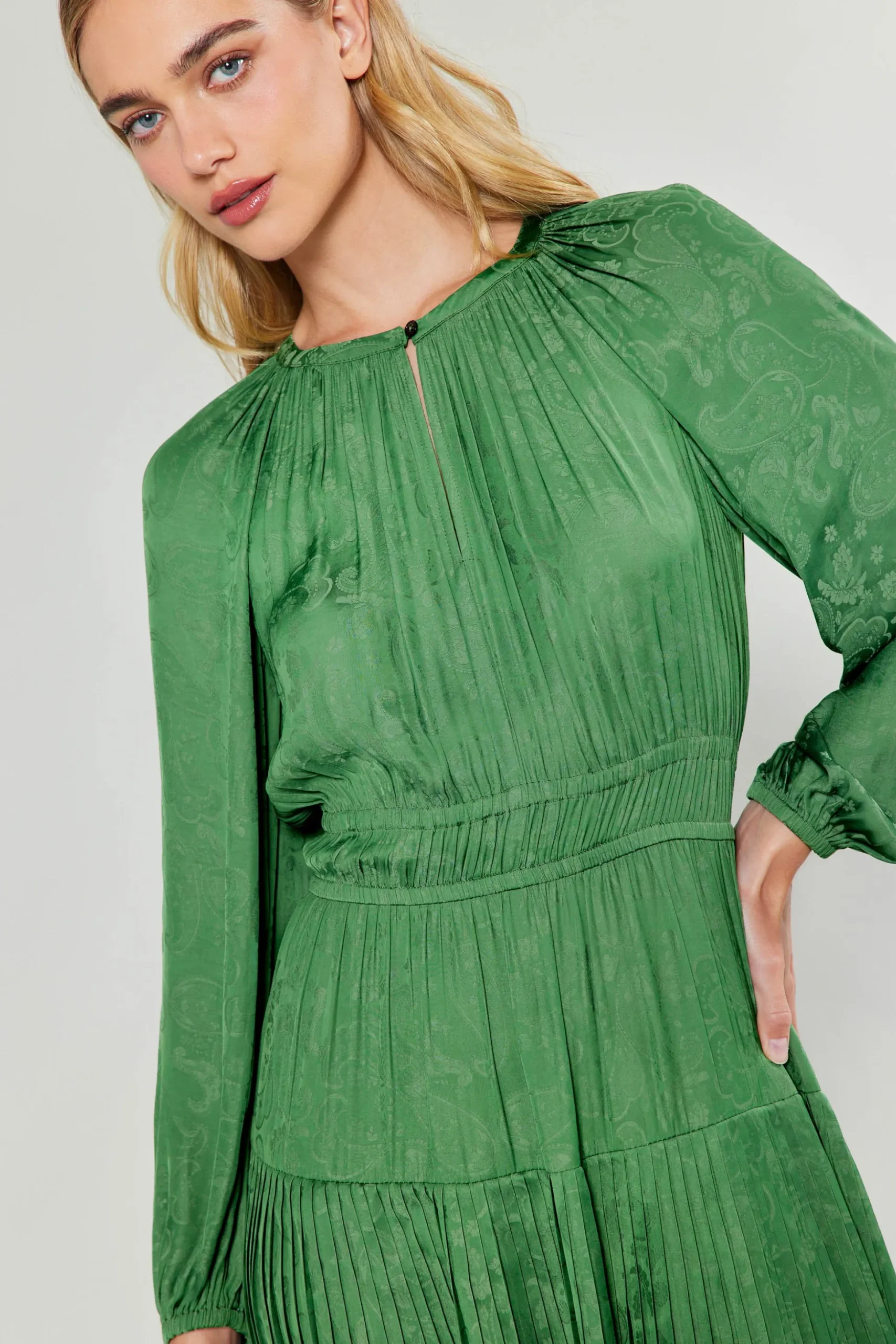 Laraline Paisley Jacquard Midi Dress