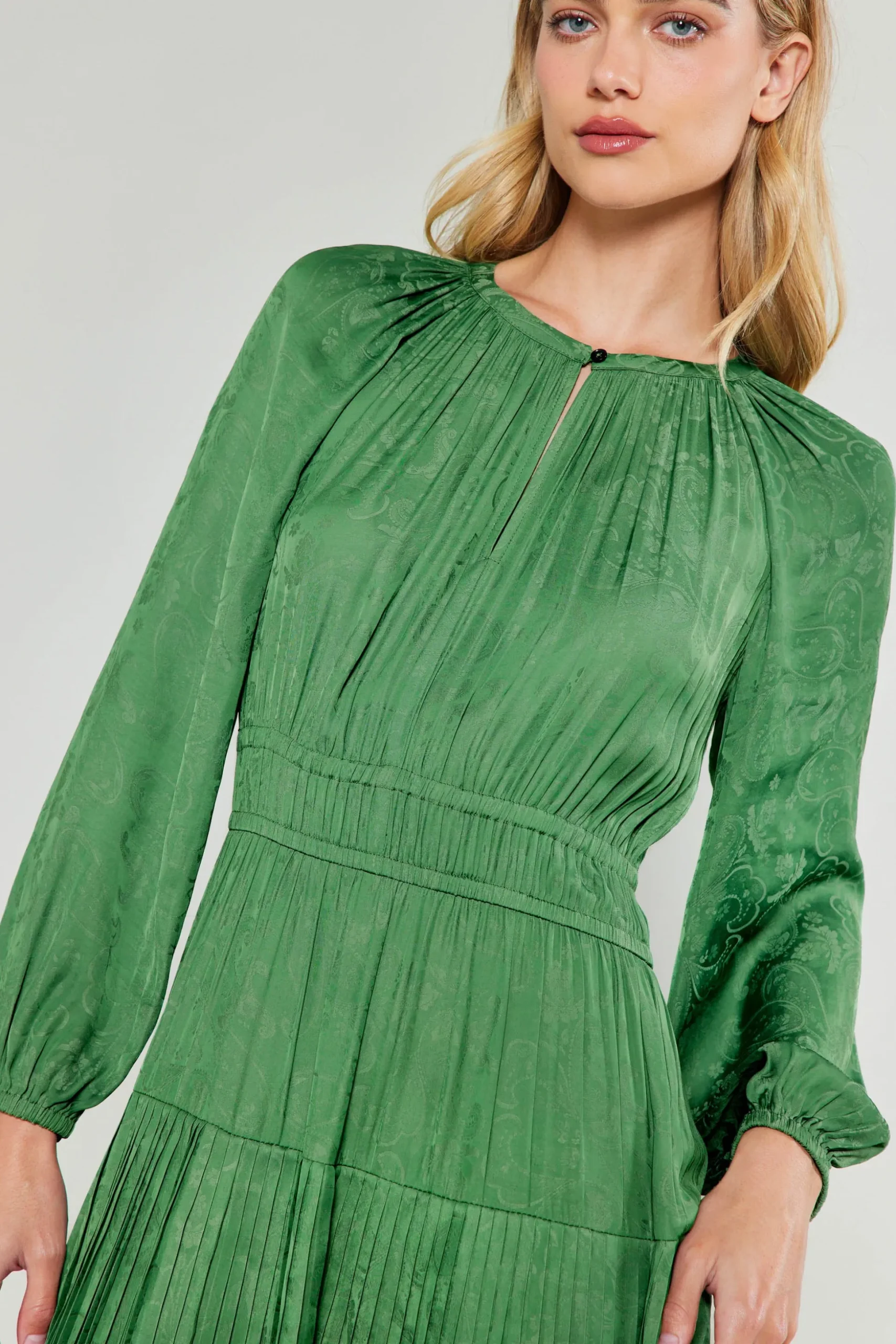 Laraline Paisley Jacquard Midi Dress