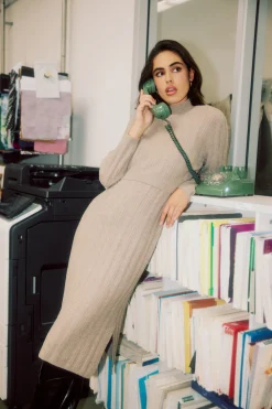 Layered Sweater Midi Dress