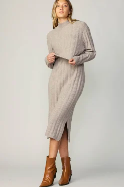 Layered Sweater Midi Dress