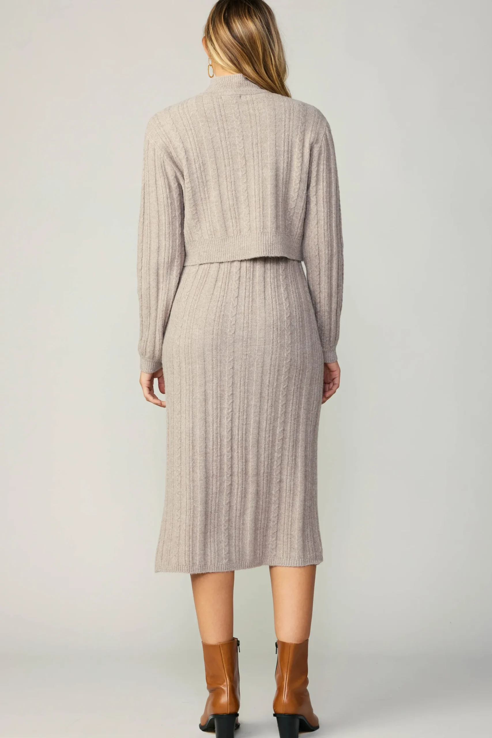 Layered Sweater Midi Dress