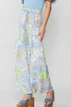 Linen Blend Floral Pants