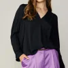 Long Pleated Sleeve Blouse