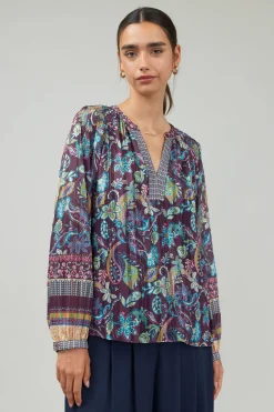 Lurex Floral Blouse
