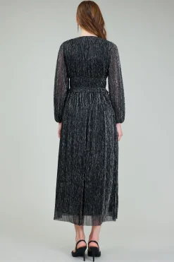 Lurex Pleated Maxi Dress