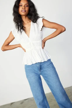 Mara Pleated Sleeveless Blouse