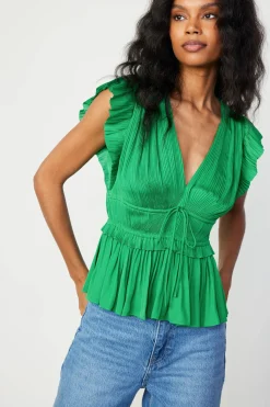 Mara Pleated Sleeveless Blouse