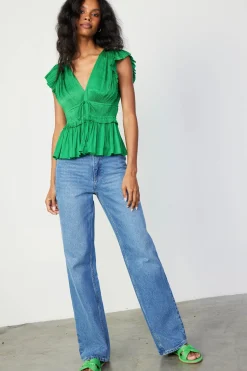 Mara Pleated Sleeveless Blouse