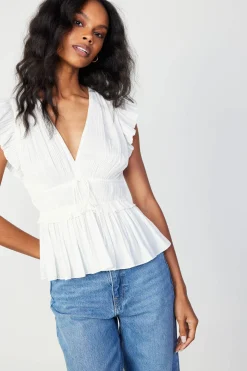 Mara Pleated Sleeveless Blouse