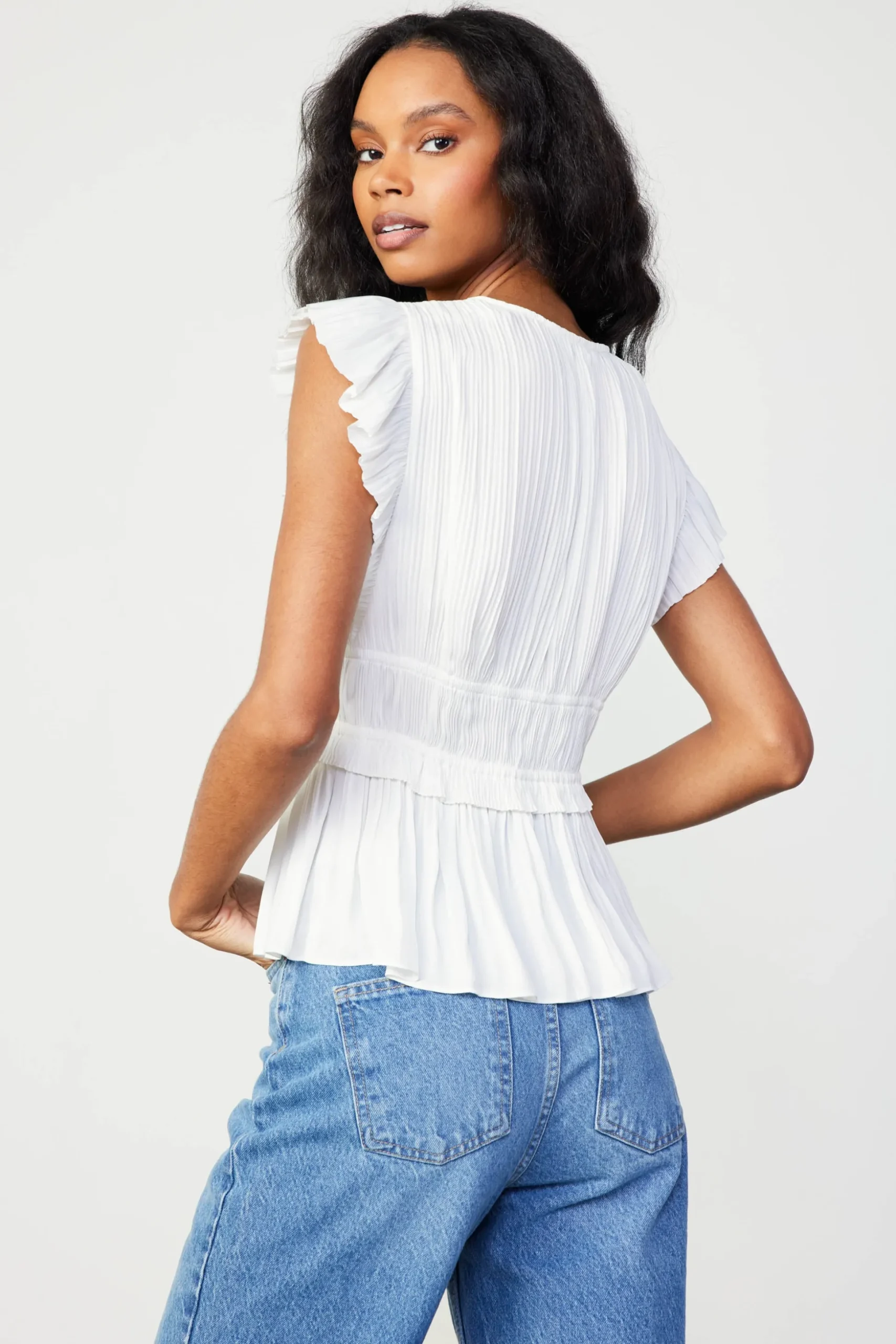 Mara Pleated Sleeveless Blouse
