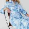 Marbled Motif Buttondown Dress