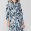 Marbled Motif Buttondown Dress