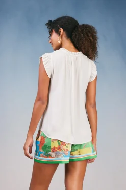 Margot Pleated Sleeve Blouse